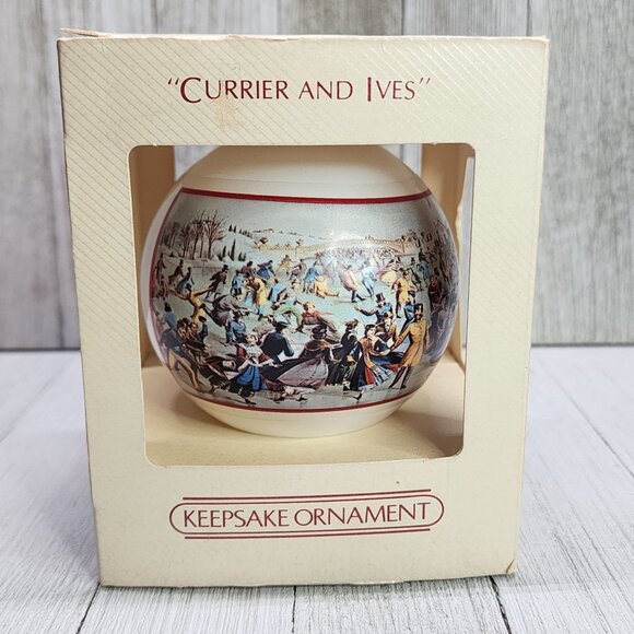 Vintage Hallmark Keepsake Ornament Currier and Ives Christmas 1983 - Picture 2 of 7